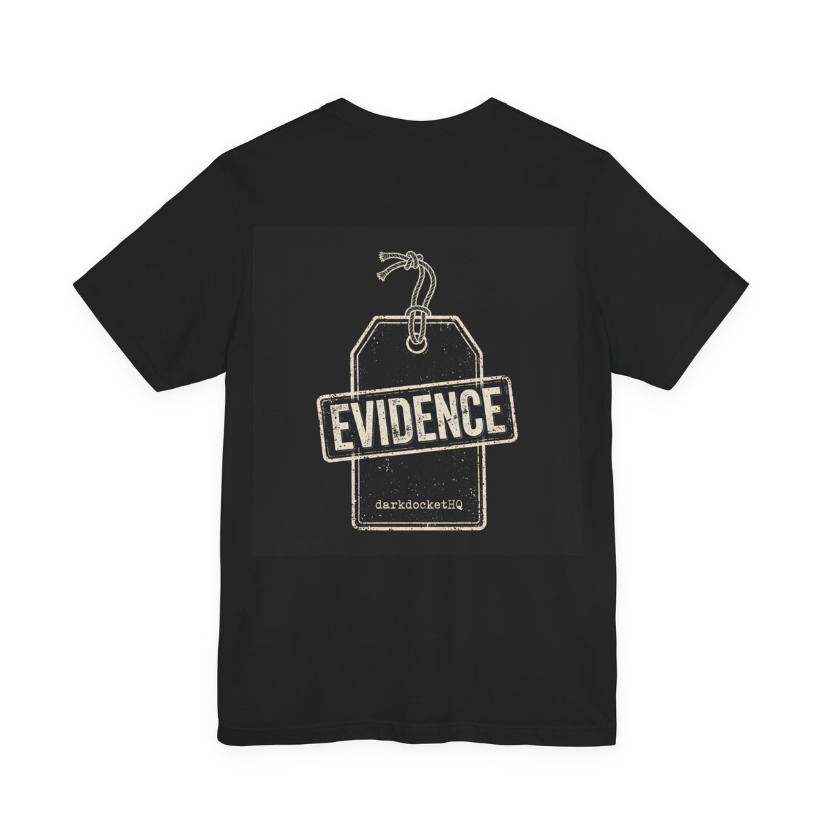 Dark Docket — Evidence Tag Back Print Tee