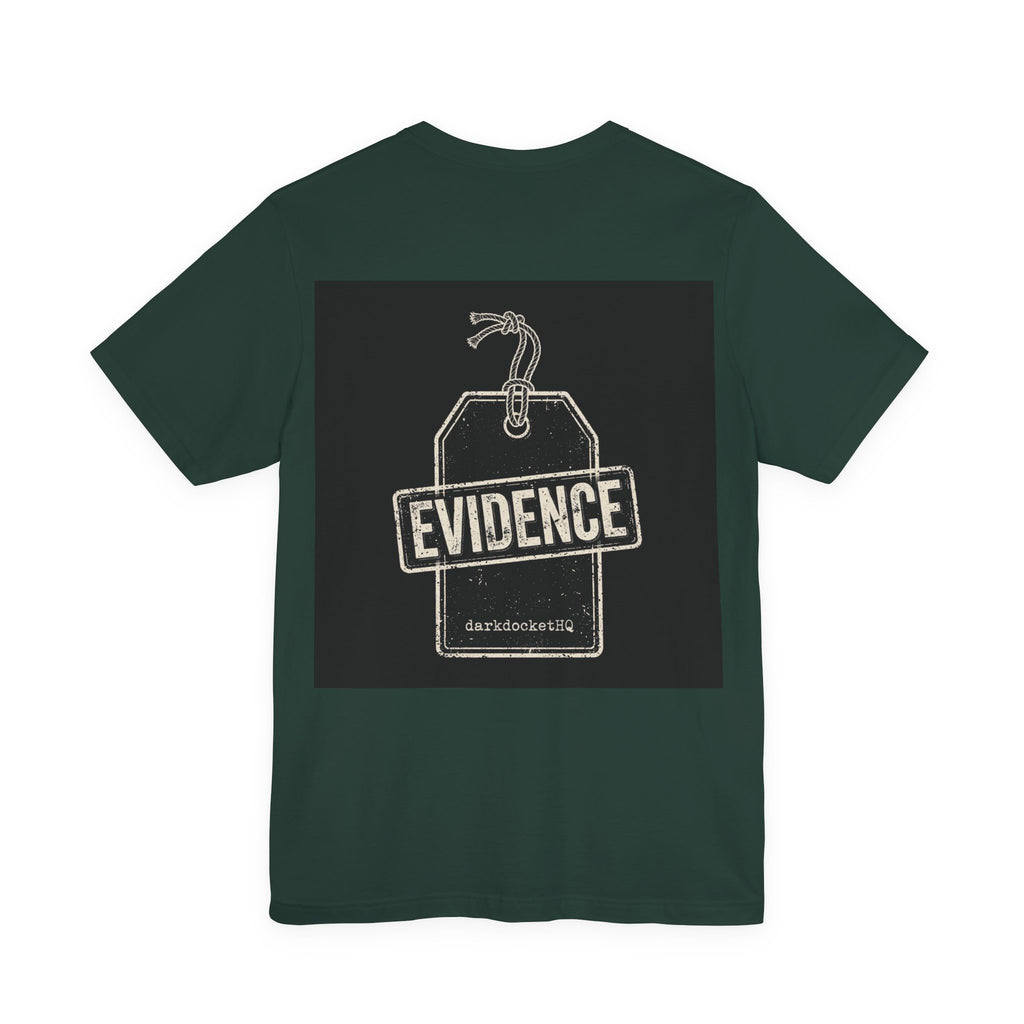 Dark Docket — Evidence Tag Back Print Tee